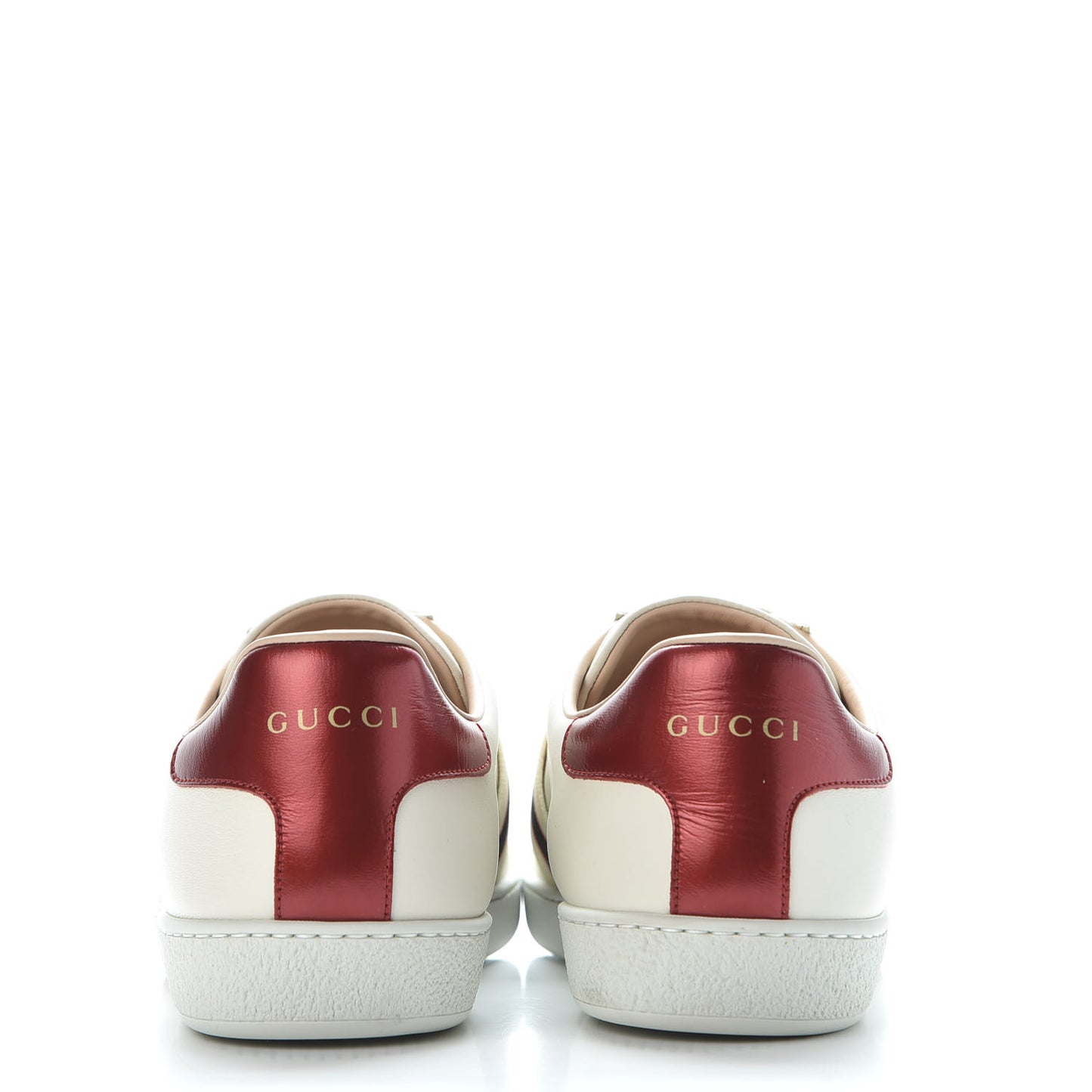 Calfskin Stripe Womens New Ace Sneakers 41 New Mystic White Ecru Red Flame