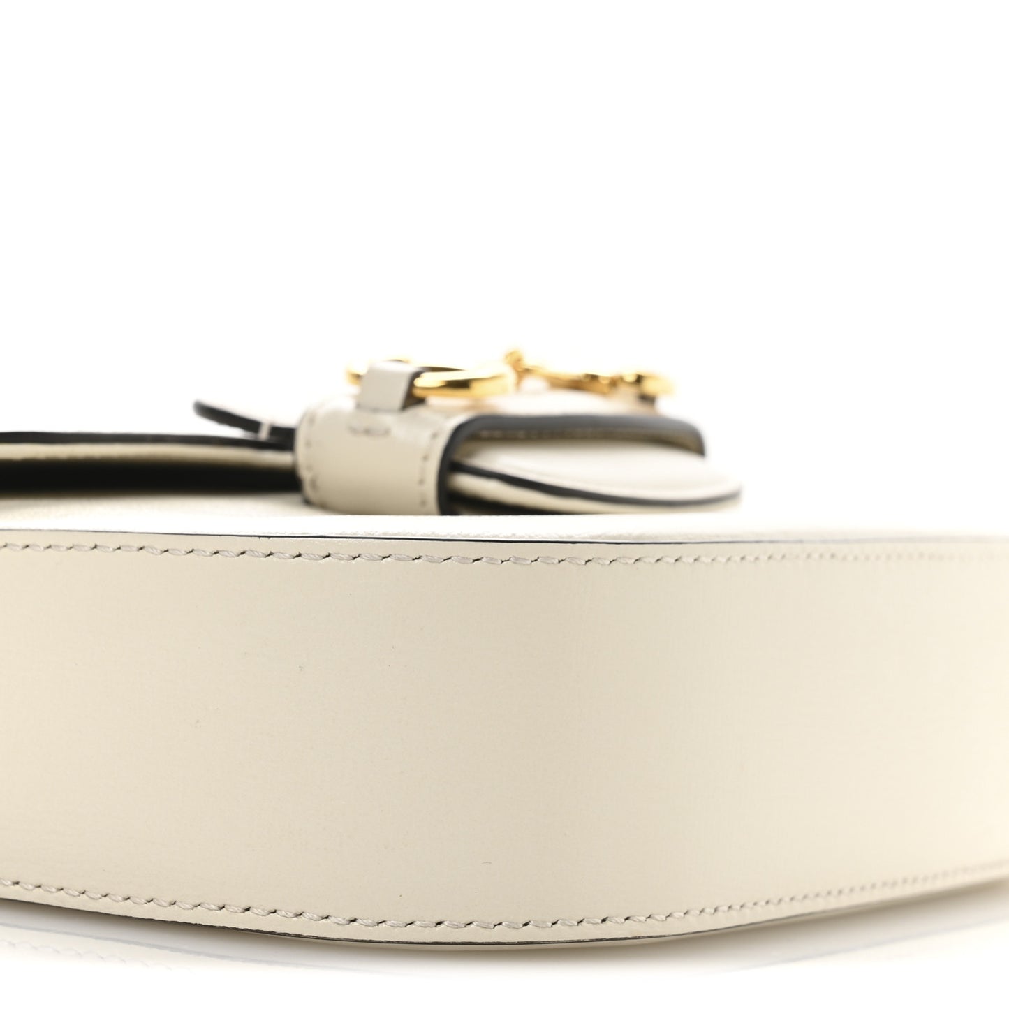 Azalea Calfskin Web Mini Horsebit 1955 Shoulder Bag Mystic White