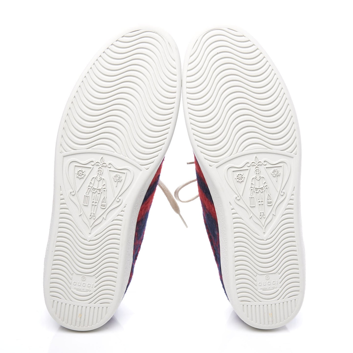Covered Wool Big GG Monogram Mens Sneakers 11 Blue Red Mystic White