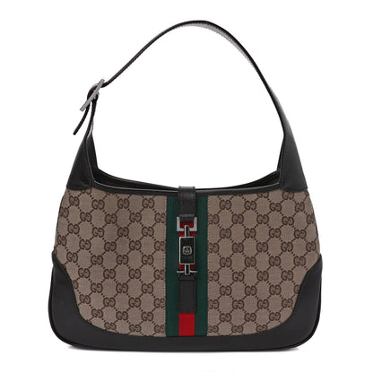 Gucci Monogram Web Jackie O Hobo Dark Brown 1 of 11
