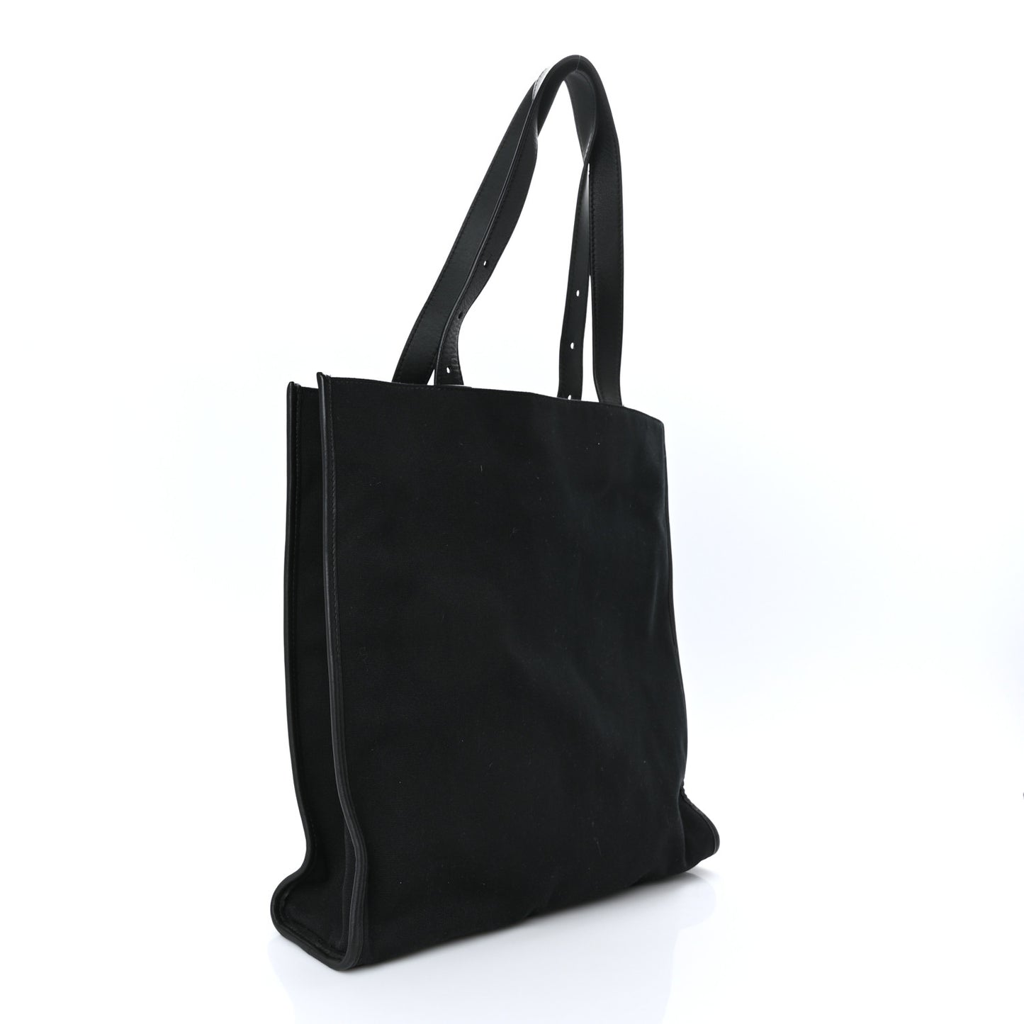 Canvas Stamp Patch Tote Black Brown
