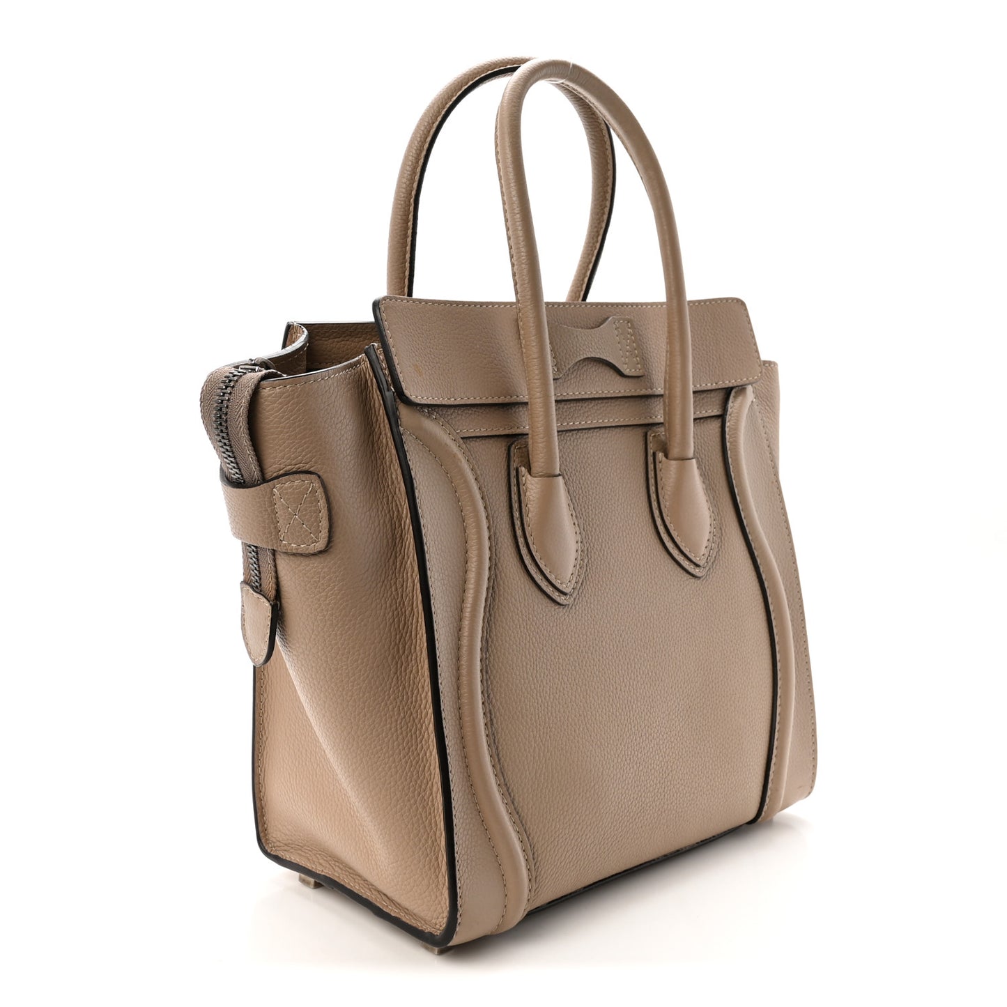 Drummed Calfskin Micro Luggage Dune
