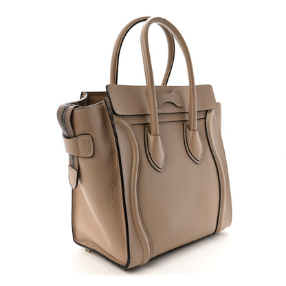 Celine Drummed Calfskin Micro Luggage Dune 3 of 9