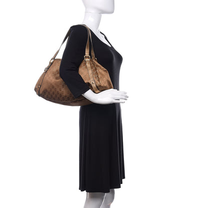Gucci Satin Monogram Medium Abbey Shoulder Bag Bronze 2 of 14