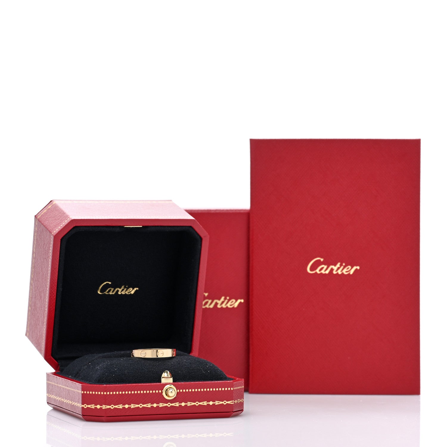 Cartier 18K Yellow Gold 3.5mm LOVE Wedding Band Ring 56 7.5 5 of 5