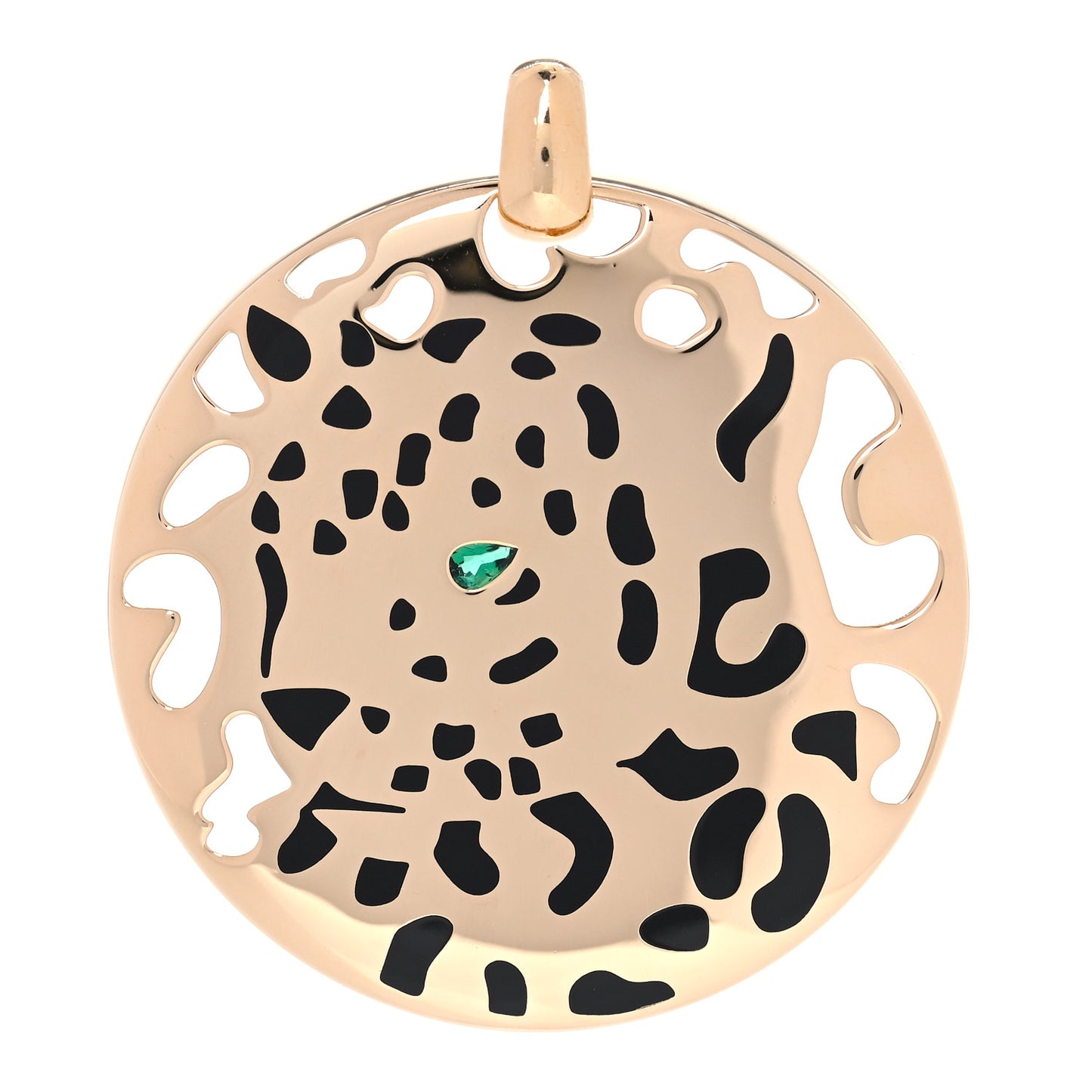18K Yellow Gold Tsavorite Enamel Panthère De Cartier Pendant
