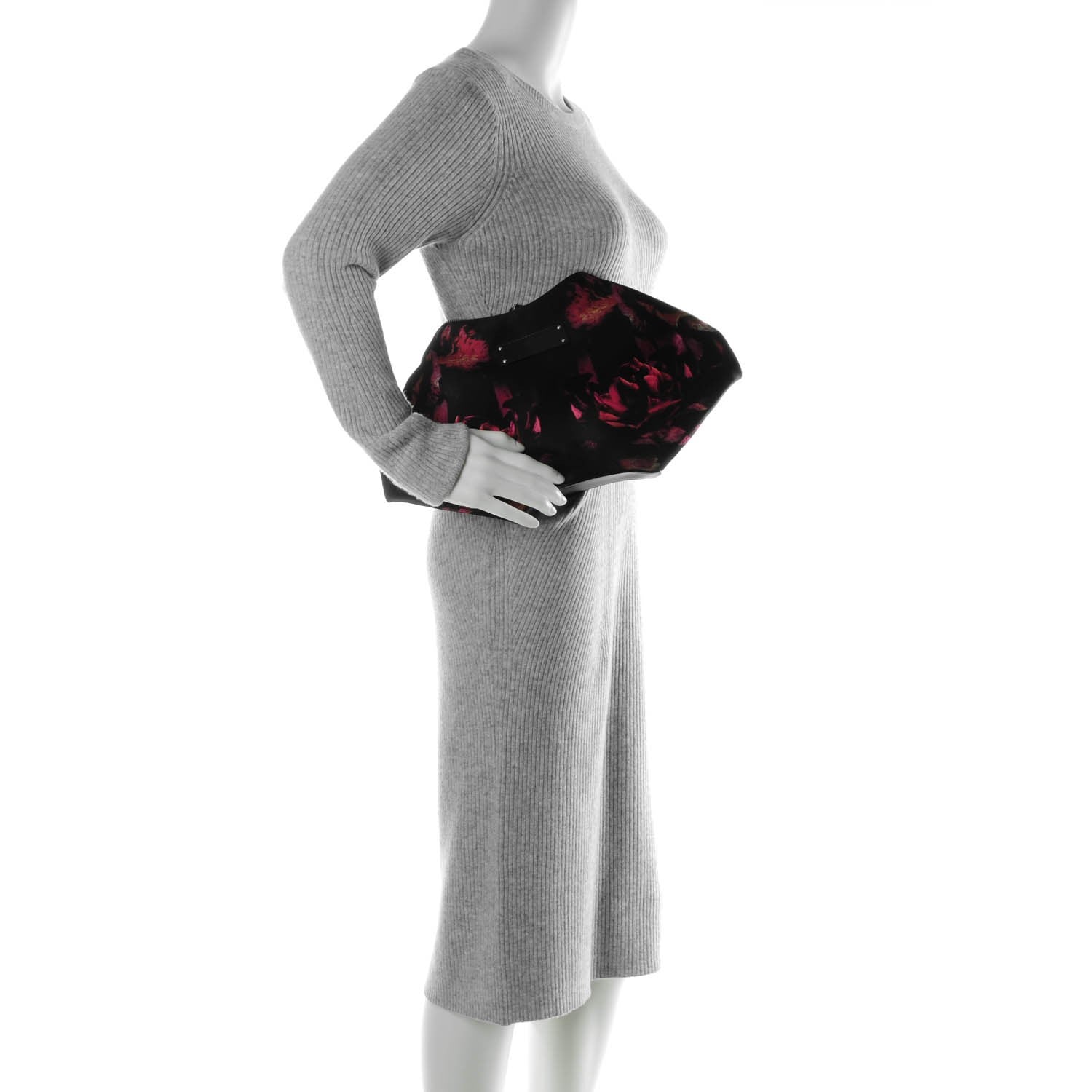 Alexander McQueen Silk Night Flowers De Manta Clutch Multicolor Black 2 of 7