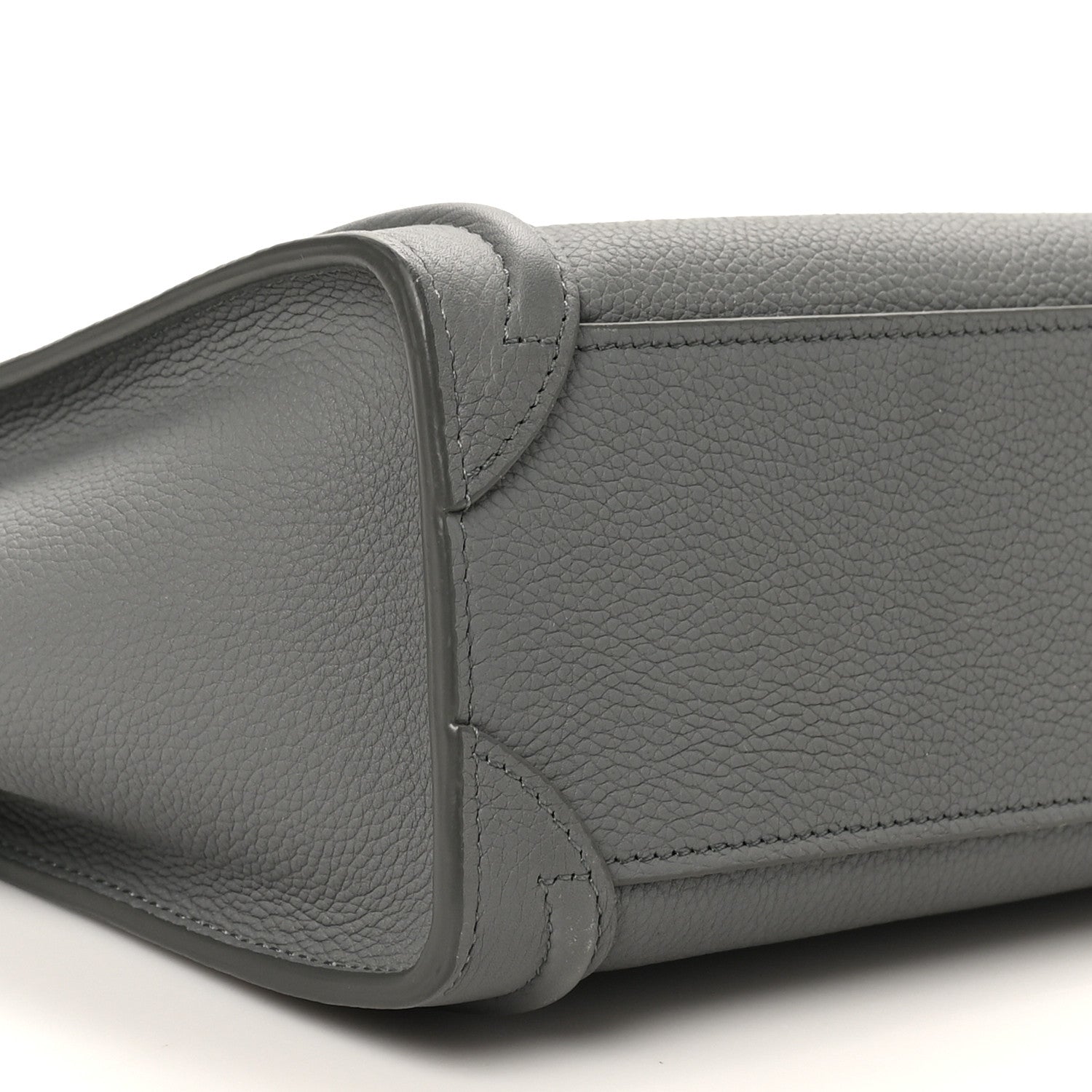 Celine Drummed Calfskin Nano Luggage Kohl 8 of 9