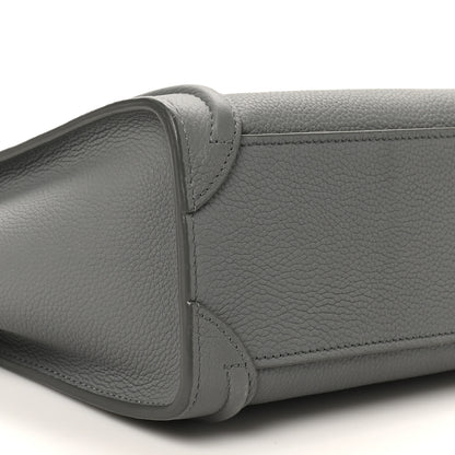 Celine Drummed Calfskin Nano Luggage Kohl 8 of 9