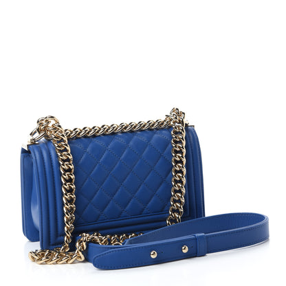 Chanel Calfskin Quilted Small Boy Flap Blue 4 of 11