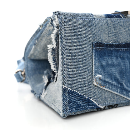 Balenciaga Denim Patchwork Small Hourglass Top Handle Bag Washed Blue 10 of 13