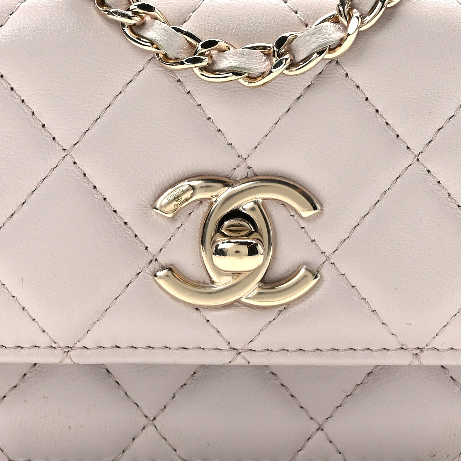 Chanel Lambskin Quilted Trendy CC Card Holder On Chain Light Purple 9 of 11