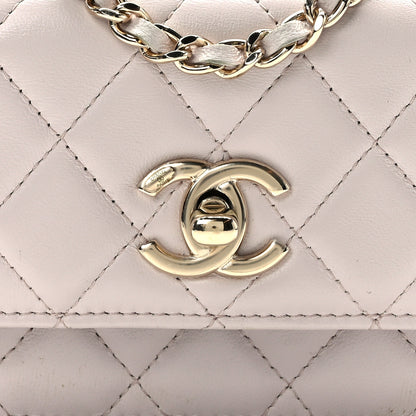 Chanel Lambskin Quilted Trendy CC Card Holder On Chain Light Purple 9 of 11