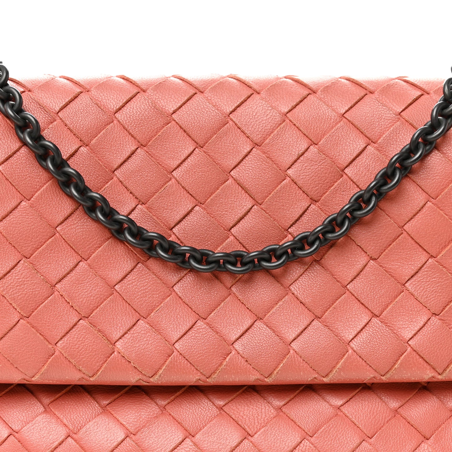 Nappa Intrecciato Small Chain Crossbody Peach