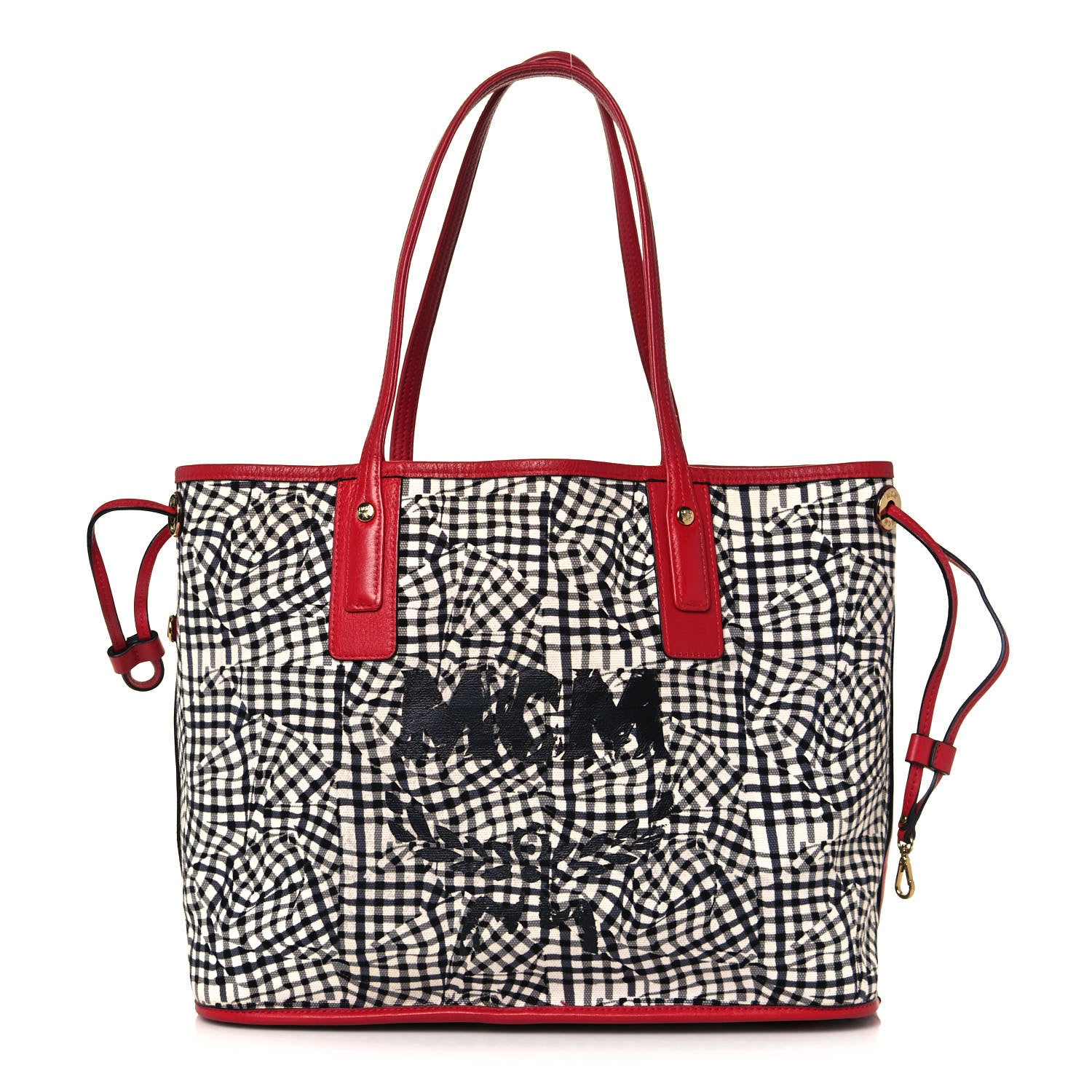 MCM Visetos Medium Liz Reversible Shopper Tote Ruby Red 12 of 19