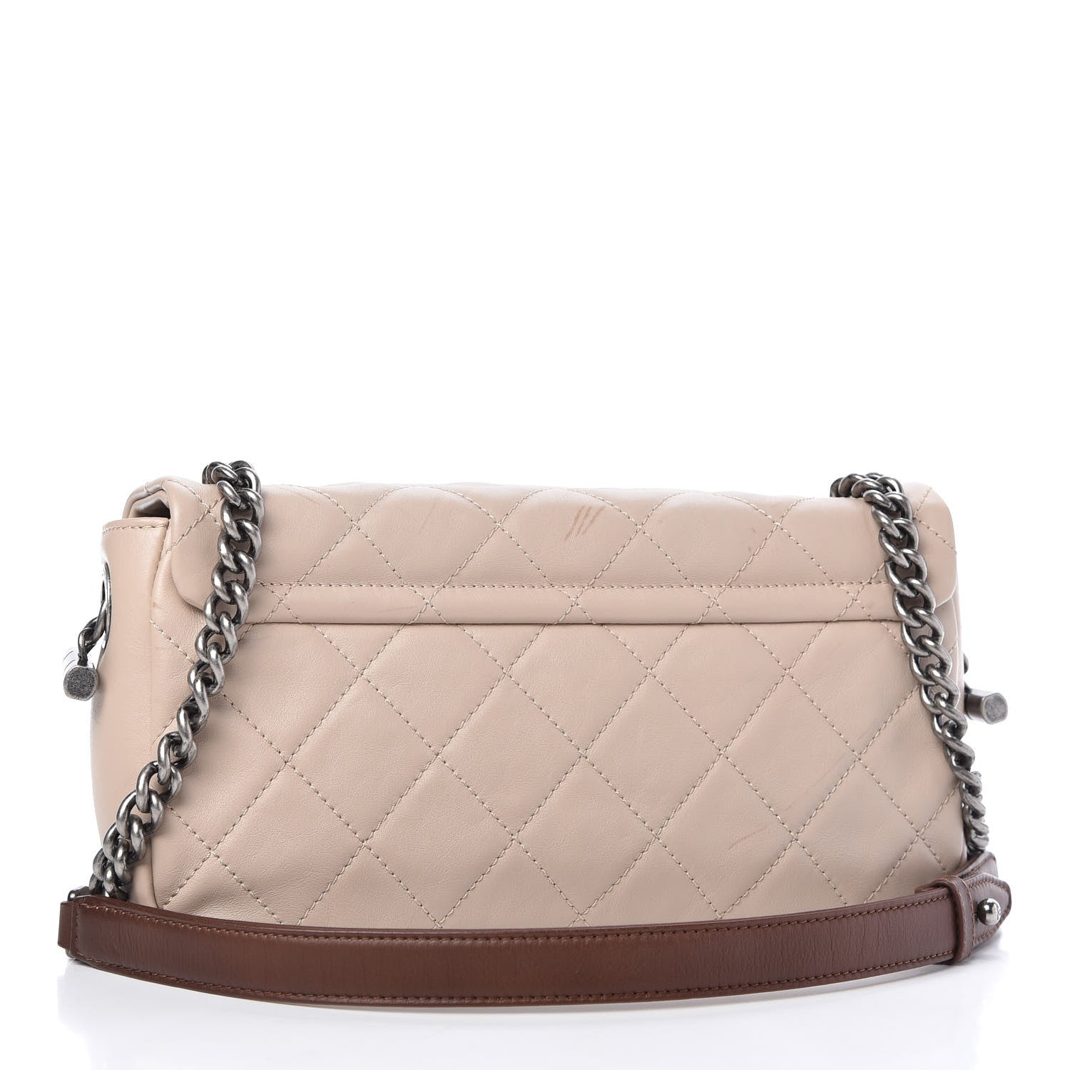 Chanel Calfskin Large Country Chic Flap Ecru Brown 3 of 11