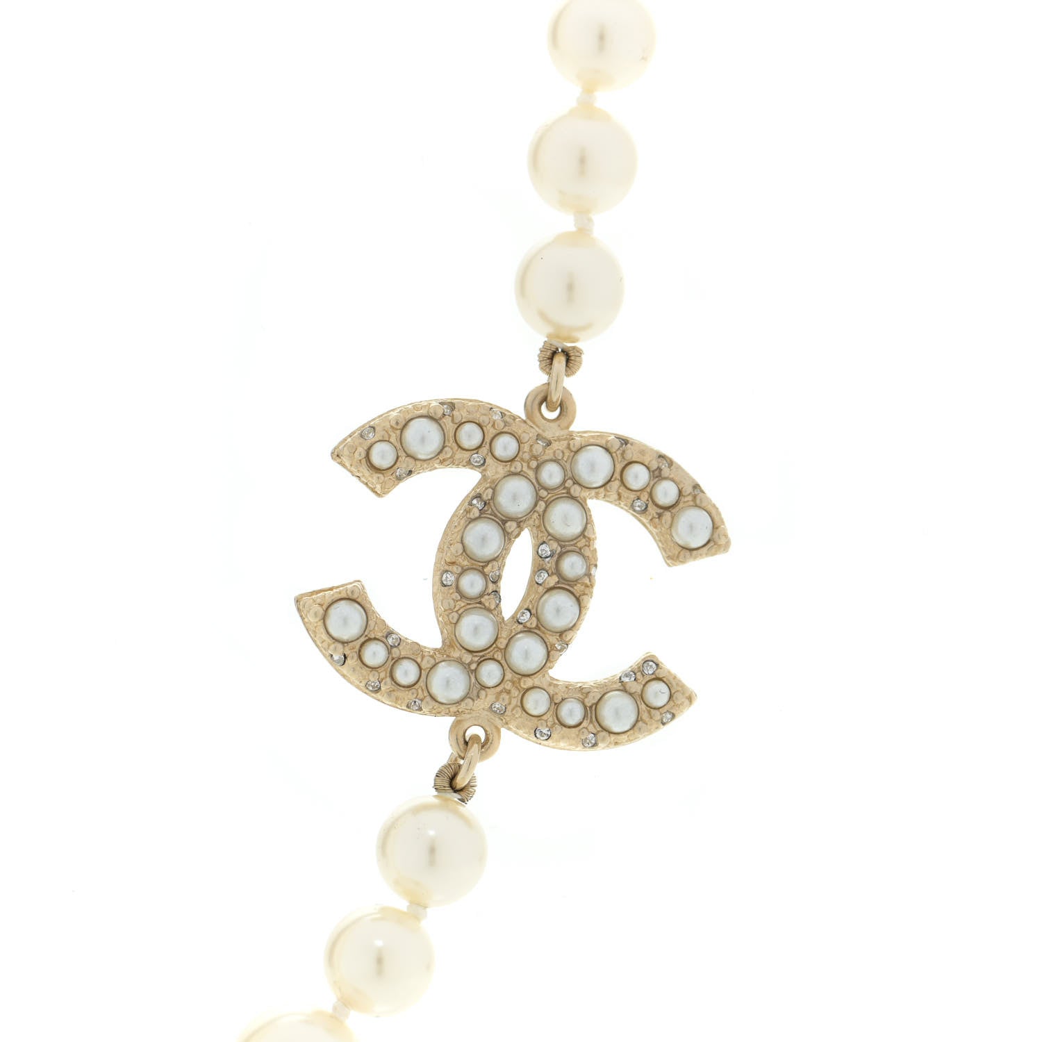 Chanel Pearl CC 100th Anniversary Necklace Light Gold 2 of 6