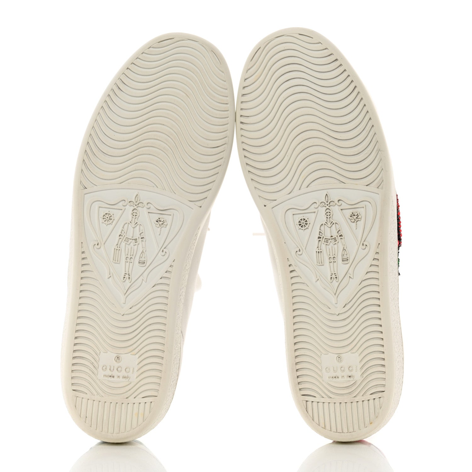 Gucci Calfskin Web Crystal Womens Mouth Ace Sneakers 38 White 5 of 12