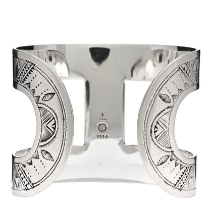 Hermes Sterling Silver Touareg Wide Cuff Bracelet 2 of 3