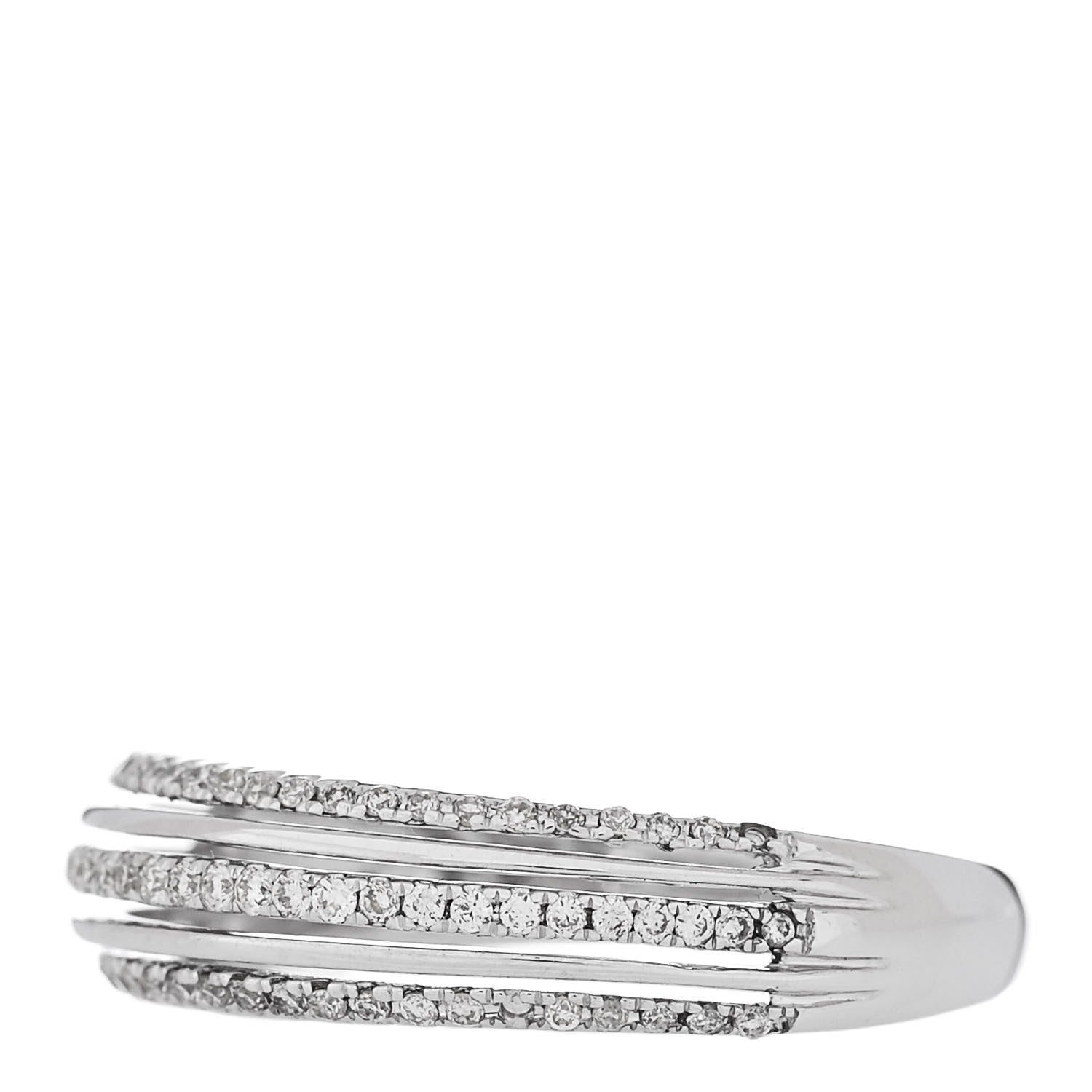 Parker & West by FASHIONPHILE 18K White Gold Diamond .24ctw 3 Row Pave Band Ring 53 6.25 3 of 13