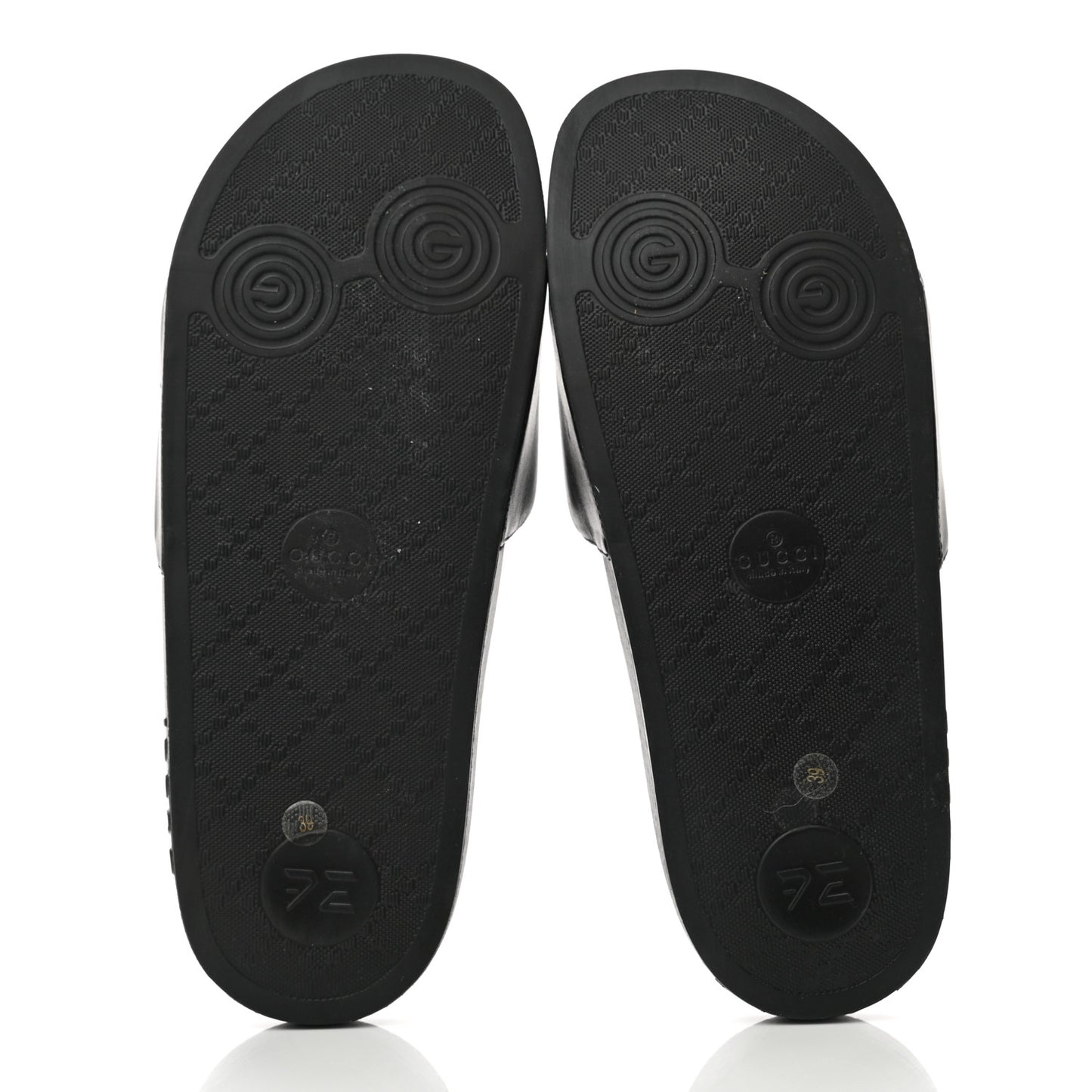 Nappa Miro Soft Calfskin Womens Interlocking G Slide Sandals 39 Black White