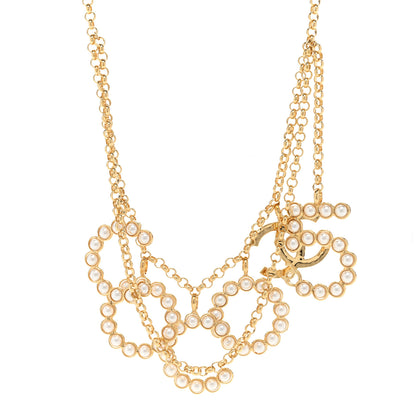 Chanel Pearl Coco Necklace Gold 4 of 6