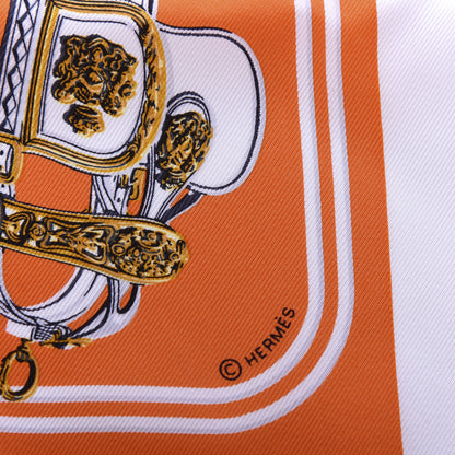 Hermes Silk Brides de Gala Nano Scarf 20 White Orange Vif 3 of 3