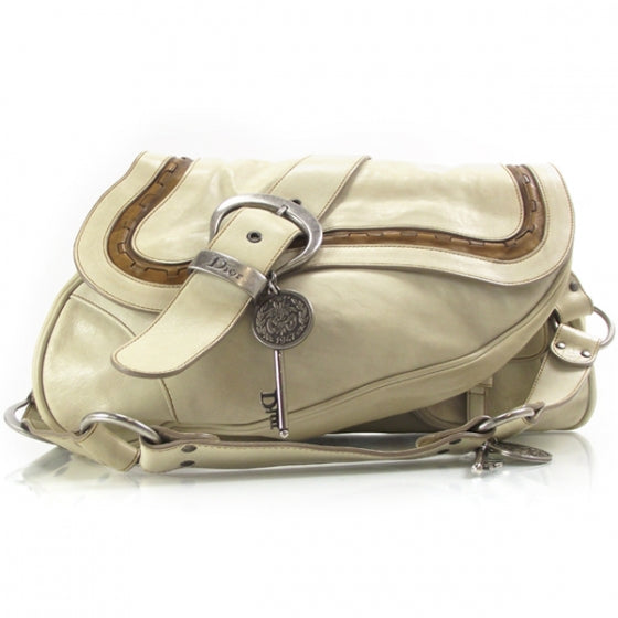 Christian Dior Leather Large Gaucho Ivory 1 of 12