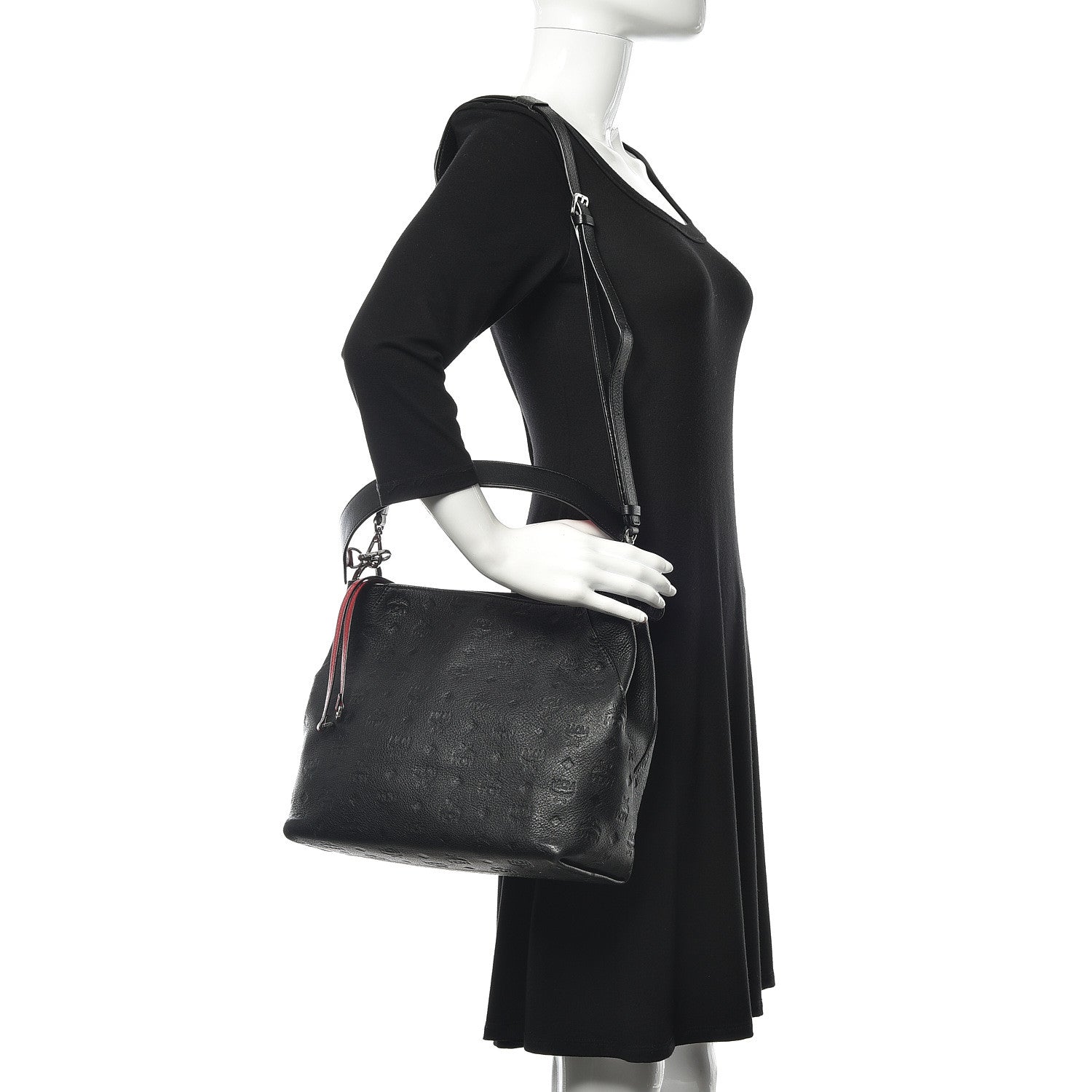 MCM Calfskin Ottomar Medium Klara Hobo Black 2 of 15