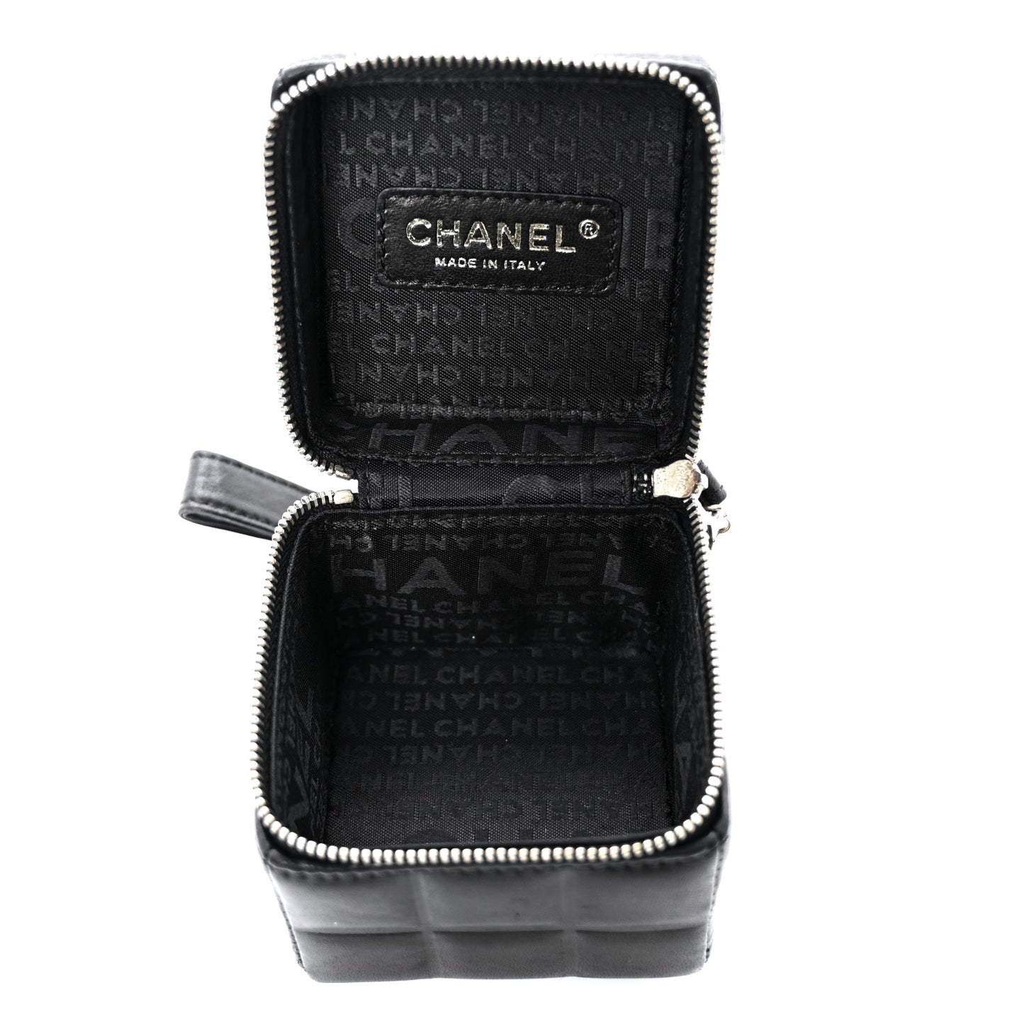 Lambskin Rubiks Cube Wristlet Black