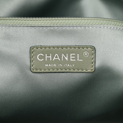 Chanel Canvas Quilted Large Paris Biarritz Tote Grey Blue 7 of 18