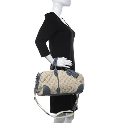 Louis Vuitton Monogram Denim Speedy Round Blue 2 of 20