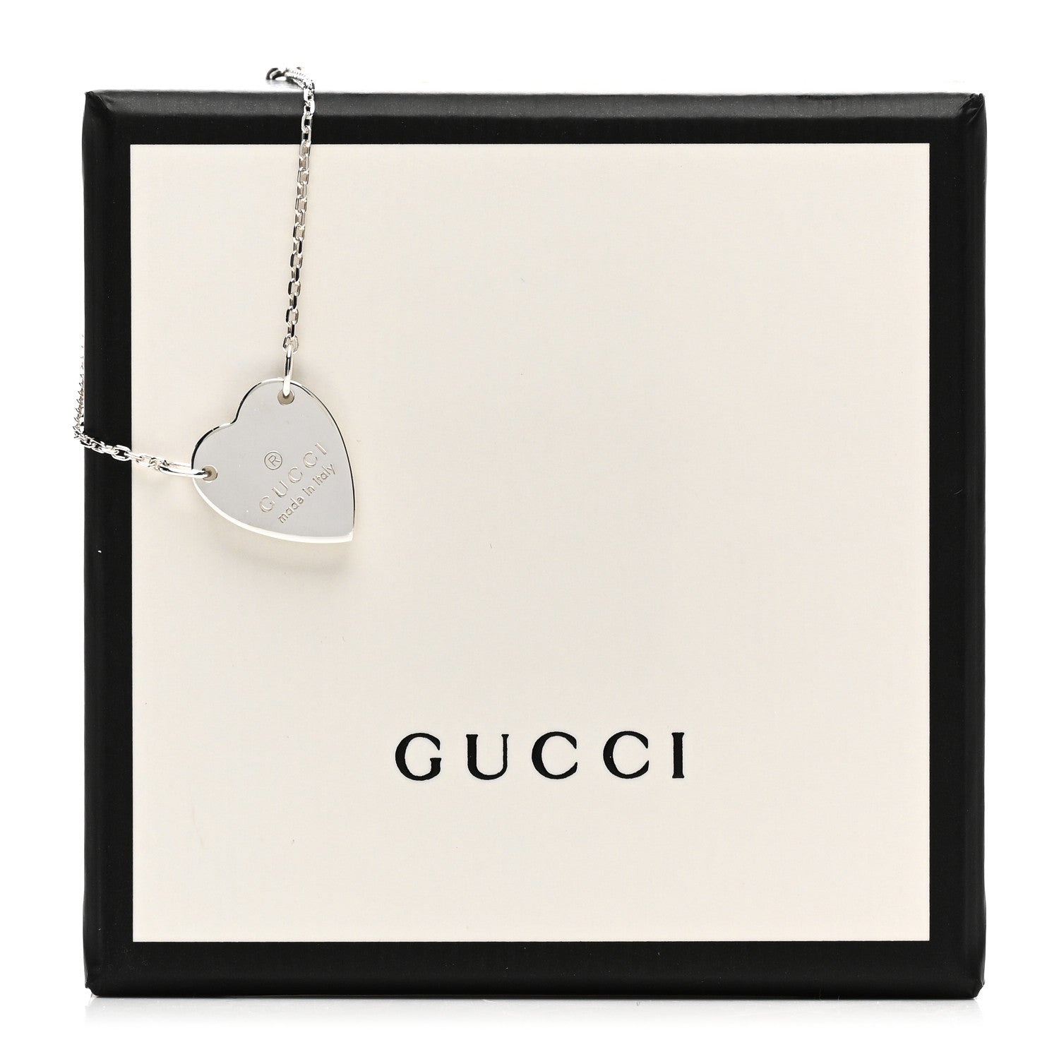 Gucci Sterling Silver Trademark Heart Bracelet 4 of 4
