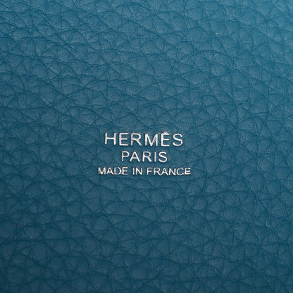 Hermes Taurillon Clemence Picotin Lock 18 PM Blue Jean 6 of 10