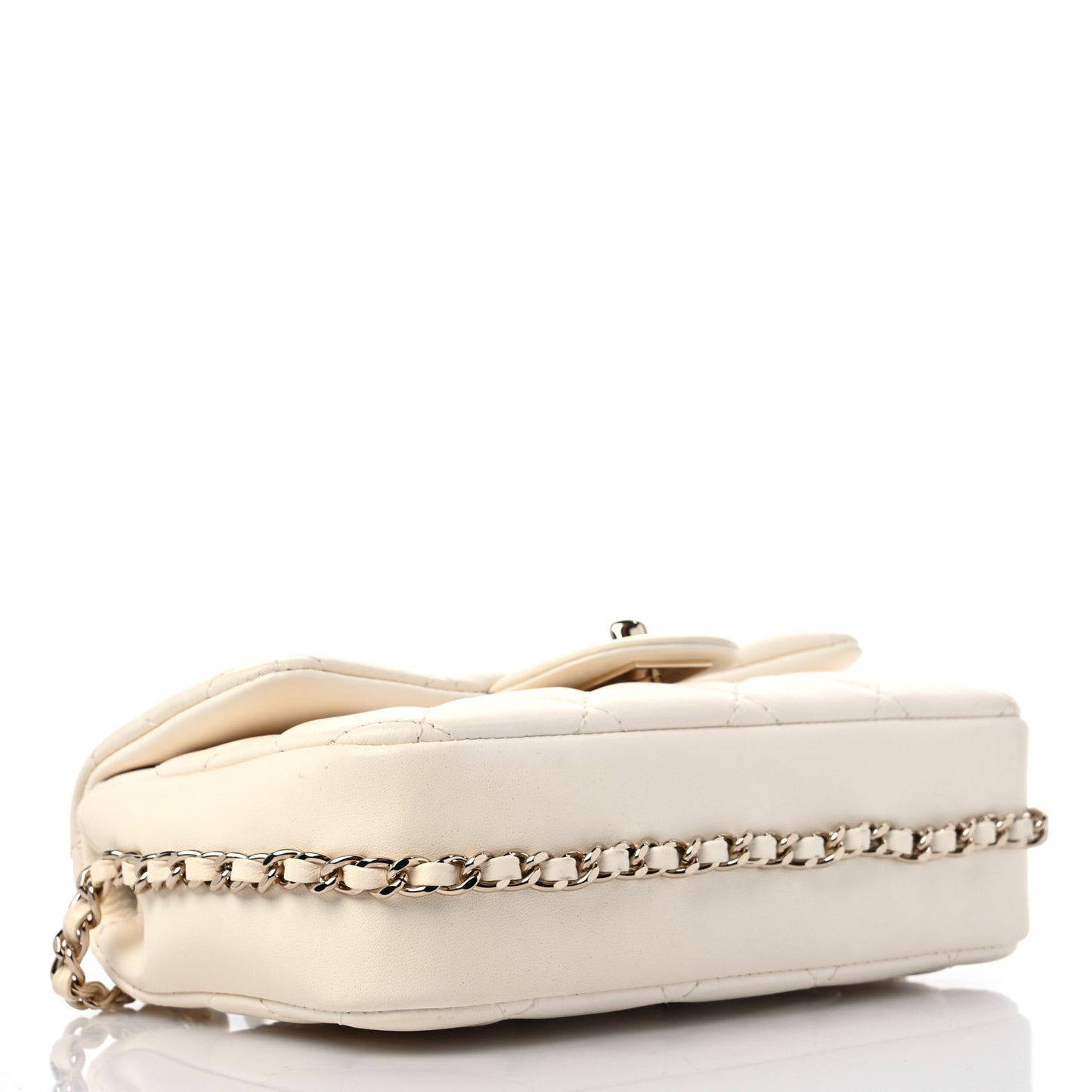 Lambskin Quilted Mini My Precious Flap White