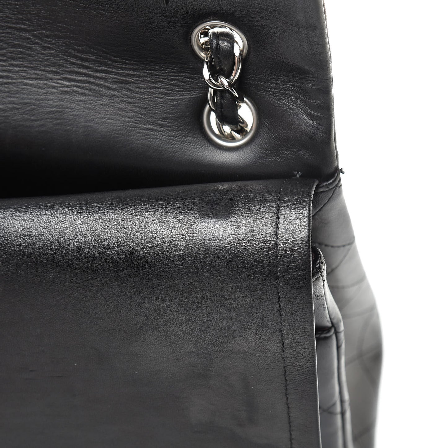 Lambskin Quilted Maxi Double Flap Black