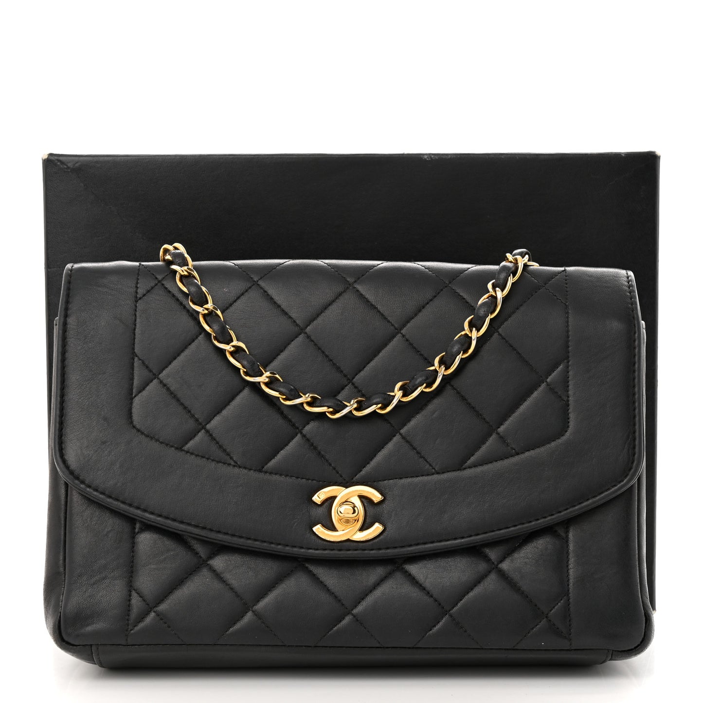 Lambskin Quilted Medium Single Flap Black