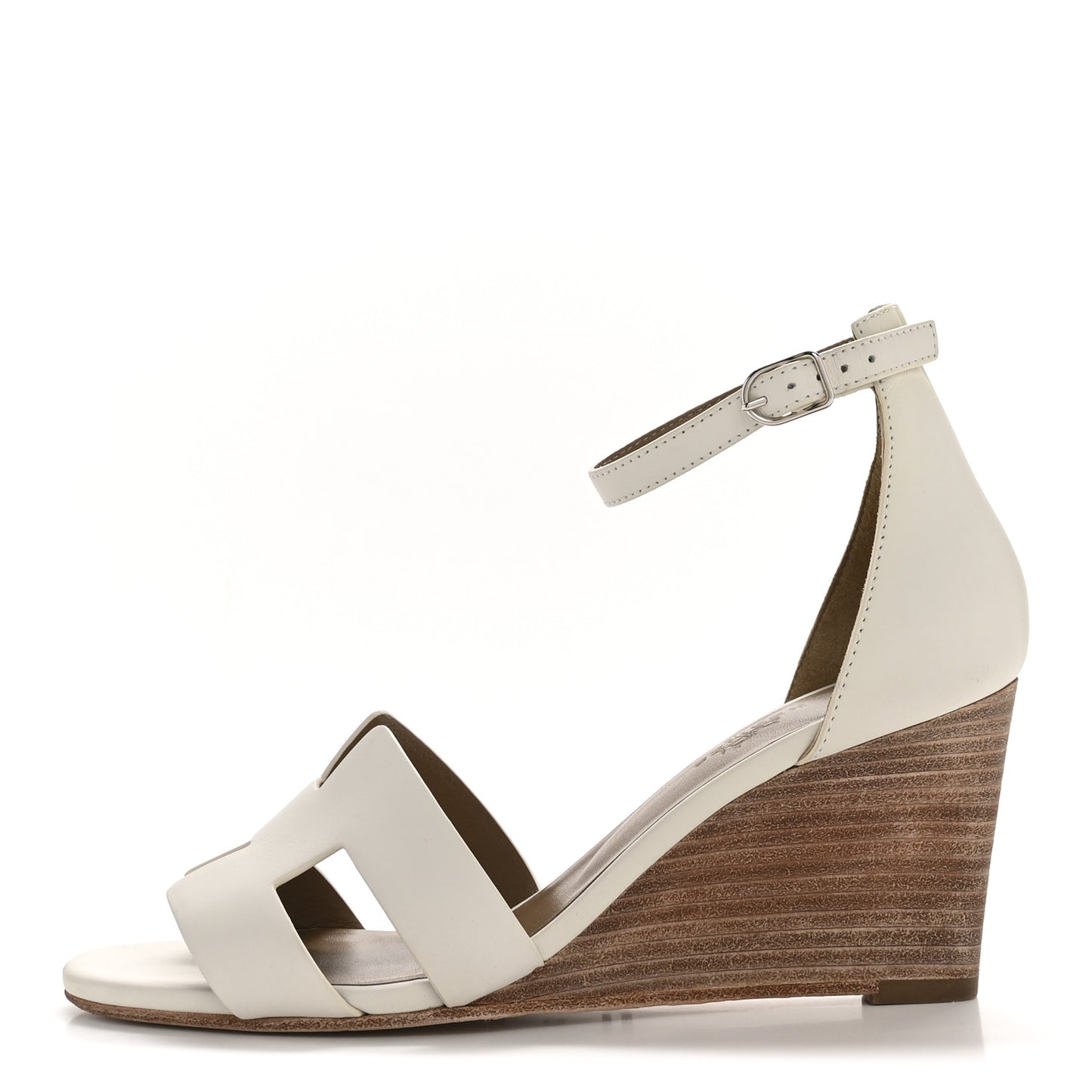 Calfskin Legend Wedge Sandals 37 White