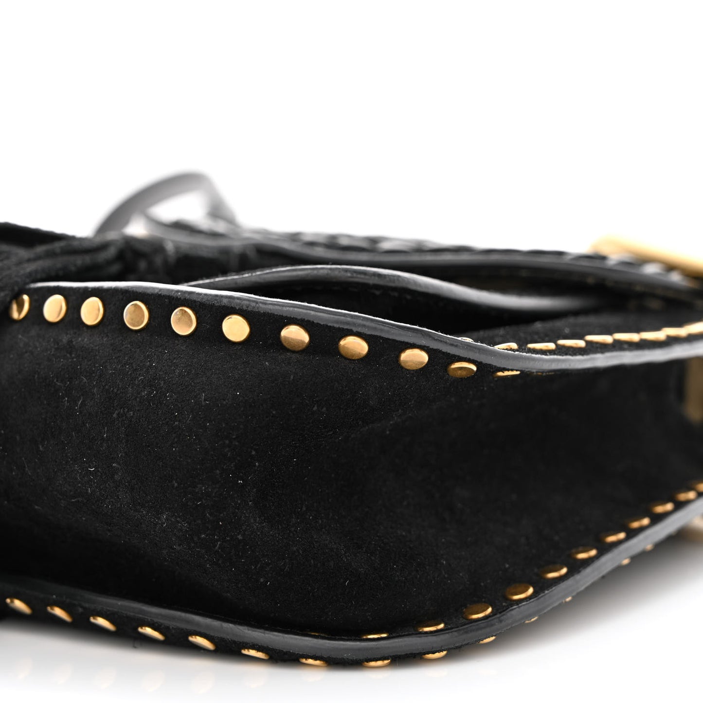 Suede Calfskin Braided Mini Hudson Shoulder Bag Black