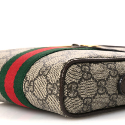 Gucci GG Supreme Monogram Web Mini Ophidia Messenger Brown 9 of 13
