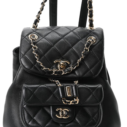 Chanel Lambskin Quilted Small Duma Drawstring Backpack Black 7 of 9