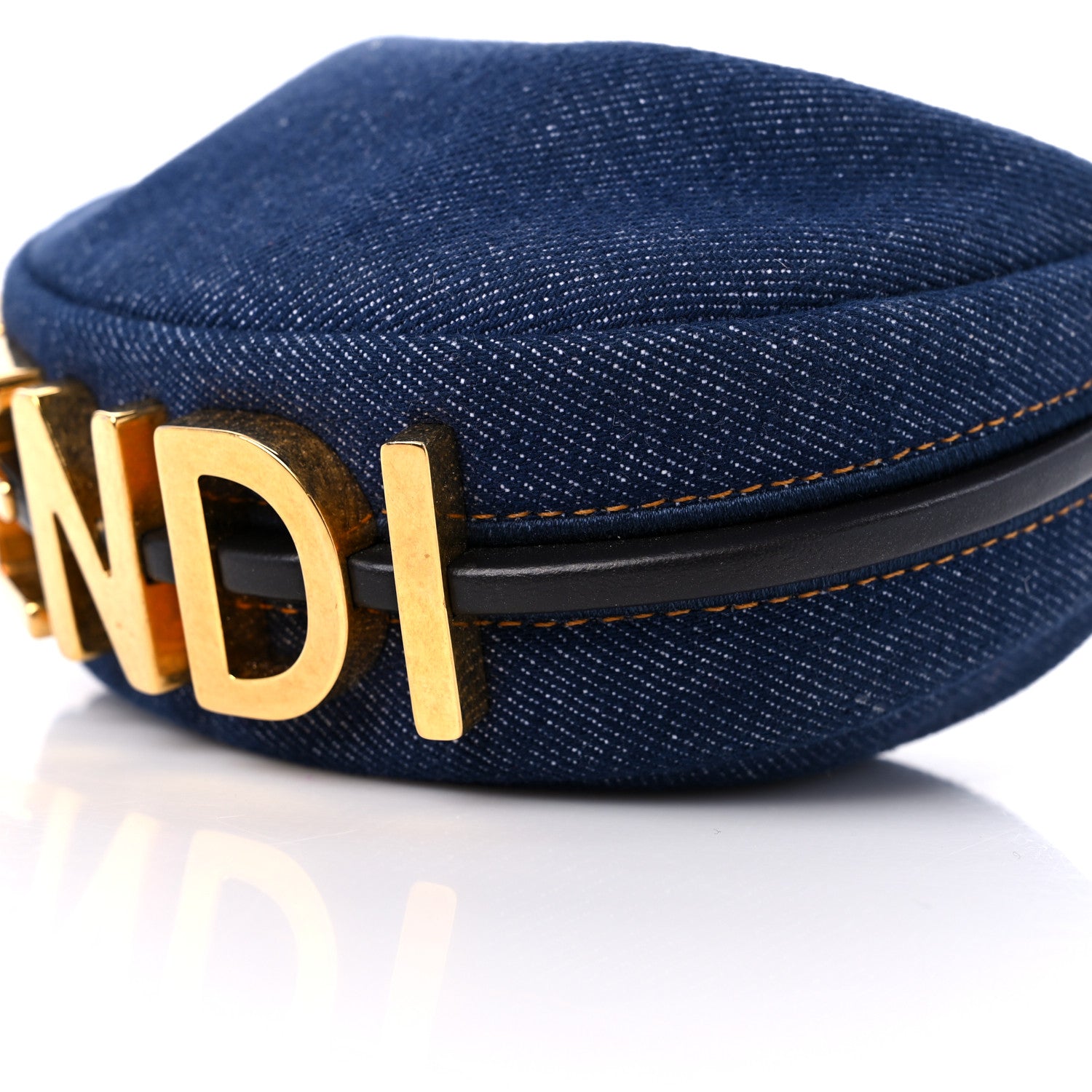 Fendi Denim Shiny Nappa Nano Fendigraphy Hobo Charm Blue Moro 9 of 10