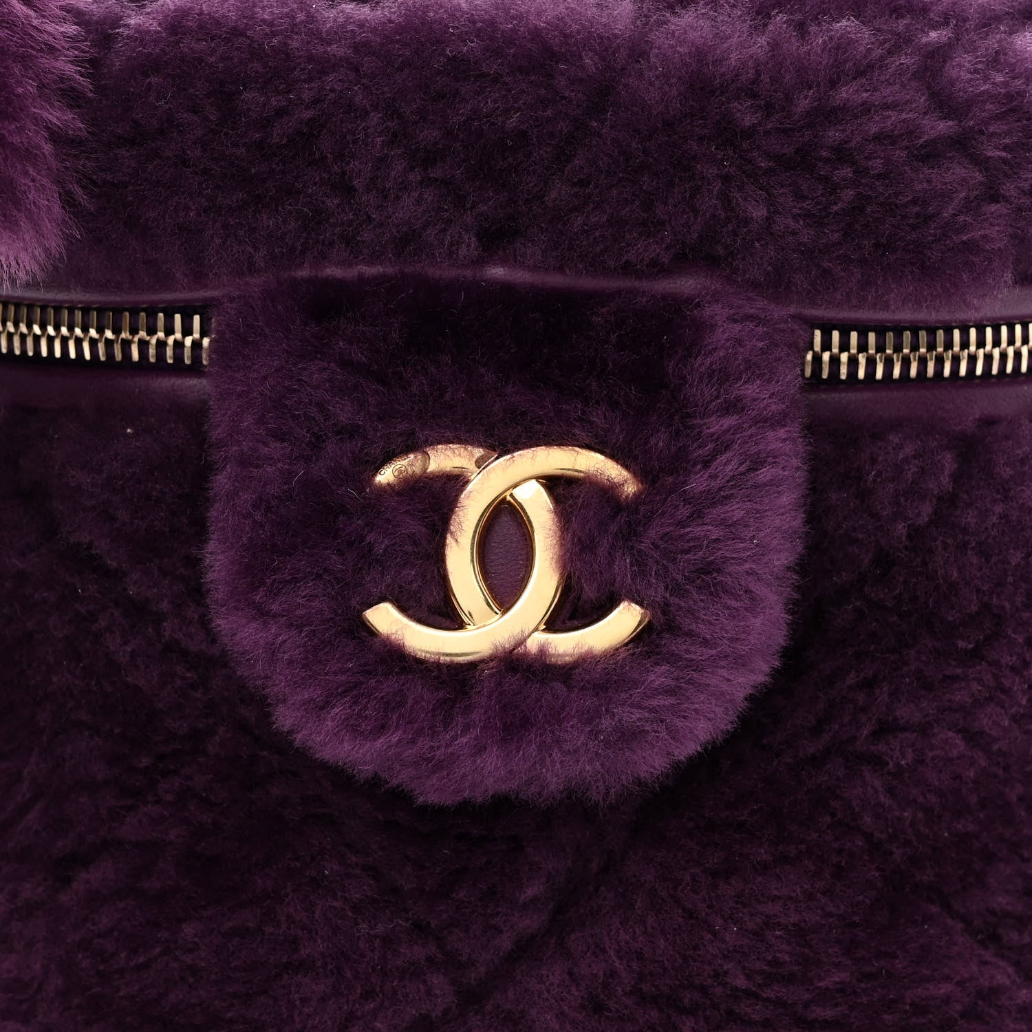 Chanel Shearling Lambskin Quilted Small Vanity Case Purple 8 of 11