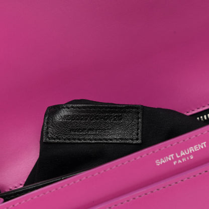 Saint Laurent Smooth Calfskin Monogram Cassandra Clasp Bag Electric Fuchsia 8 of 12