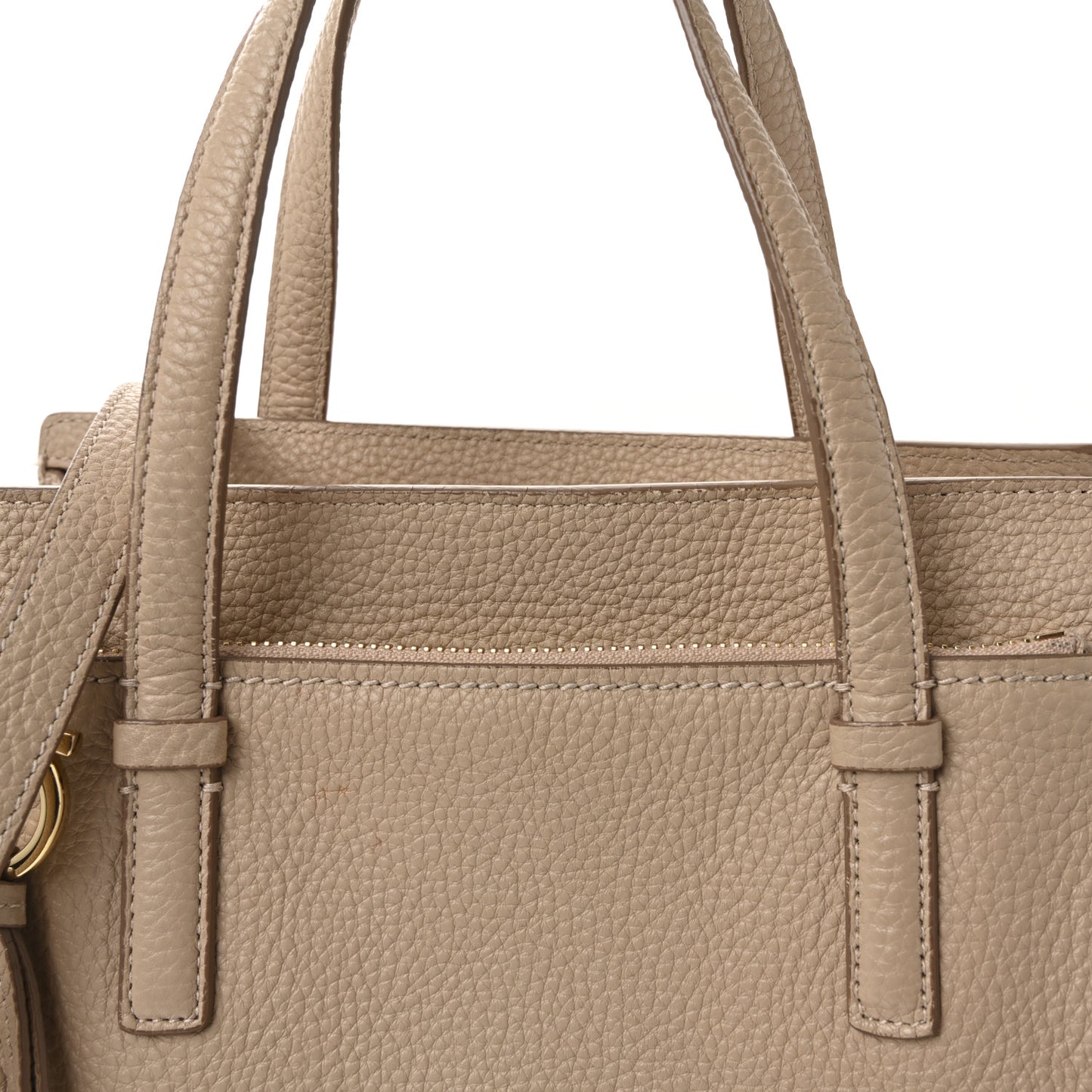 Hammered Calfskin Double Handle Small Amy Tote Cumin