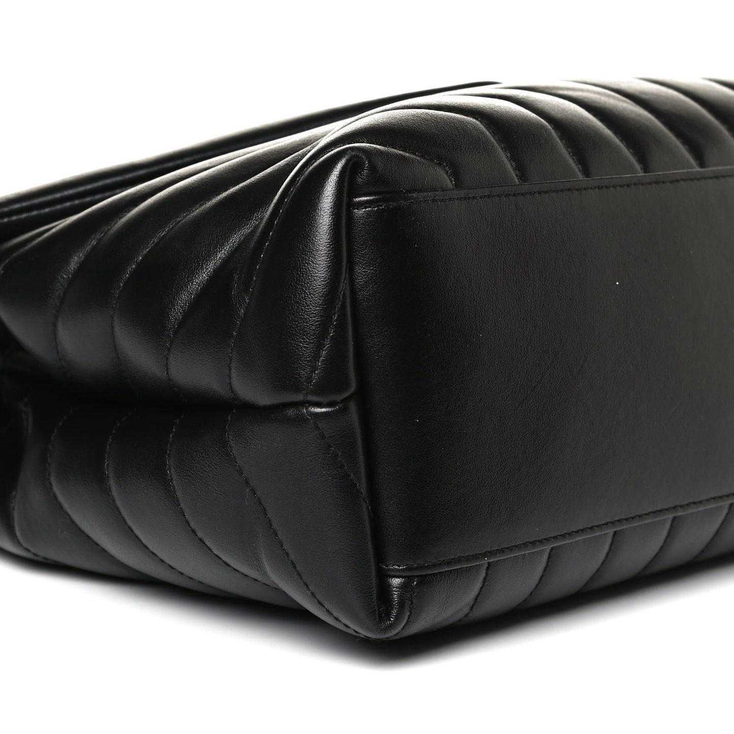 Calfskin Y Quilted Monogram Medium Loulou Chain Satchel Black