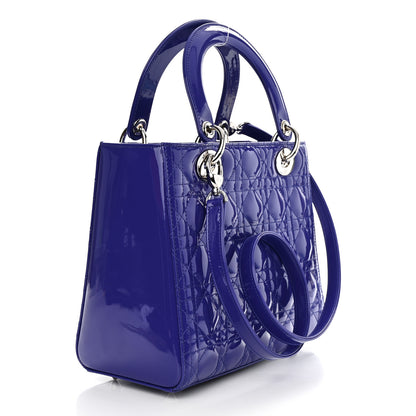 Christian Dior Patent Cannage Medium Lady Dior Blue 3 of 10