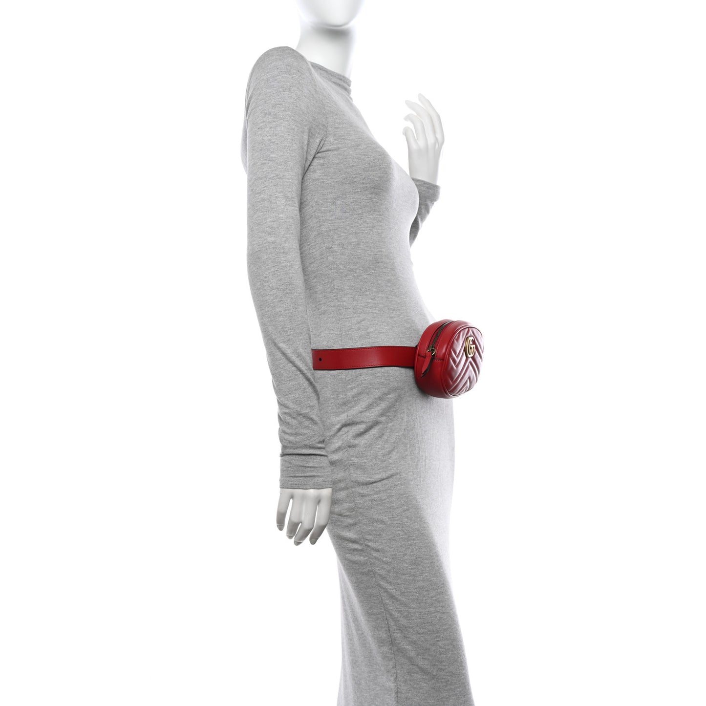 Calfskin Matelasse GG Marmont Belt Bag 75 30 Hibiscus Red