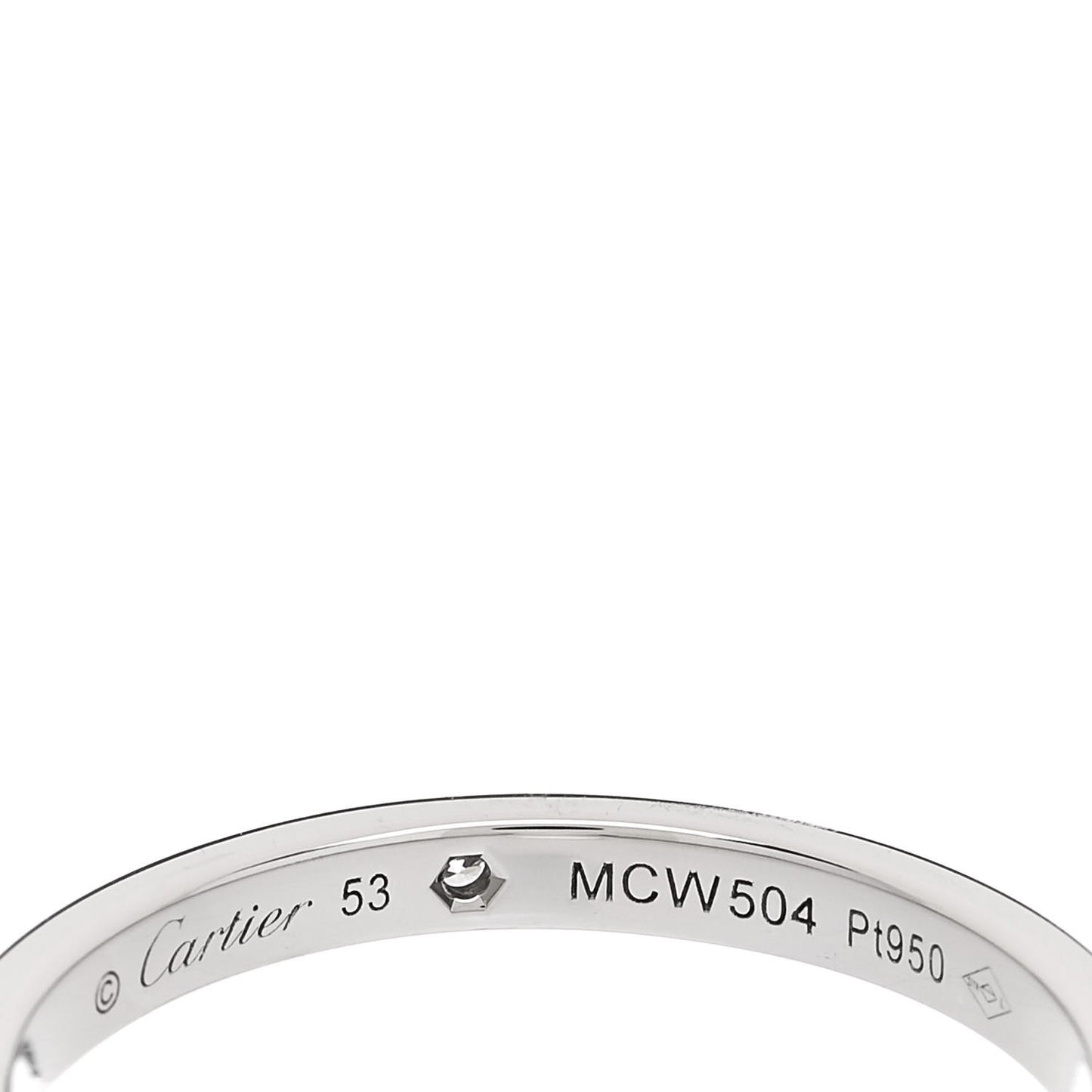 Platinum Diamond 2.1mm Ballerine Wedding Band Ring 53 6.25
