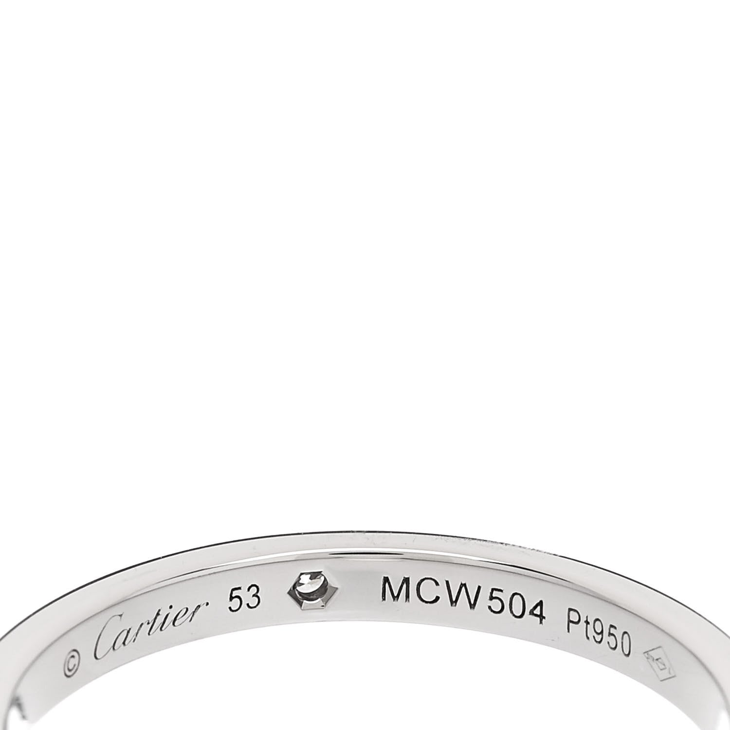 Cartier Platinum Diamond 2.1mm Ballerine Wedding Band Ring 53 6.25 4 of 4